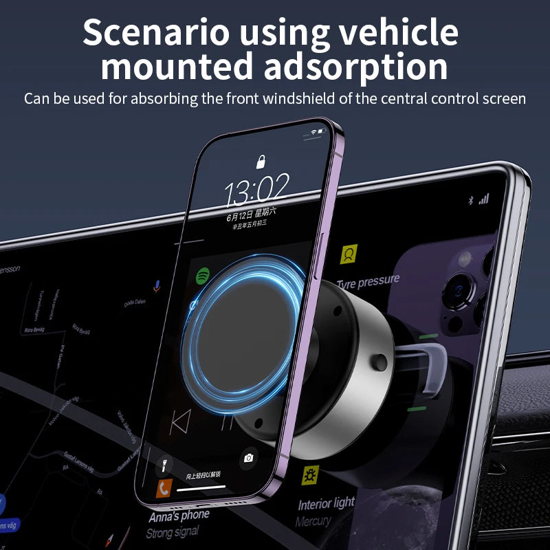 Magnetic Suction Cup Folding Swivel Stand 360° Rotation For Magsafe Electric Vacuum Swivel Stand Electric Phone Holder